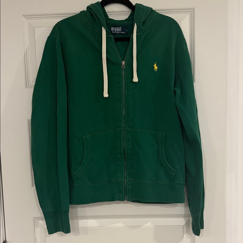 Ralph Lauren Polo Green Zip-Up Hoodie Vintage